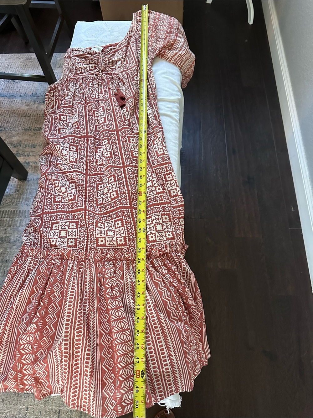 Cleobella Joely Midi Dress Terracotta and Ivory Southwestern Geometric Print - Picture 10 of 12